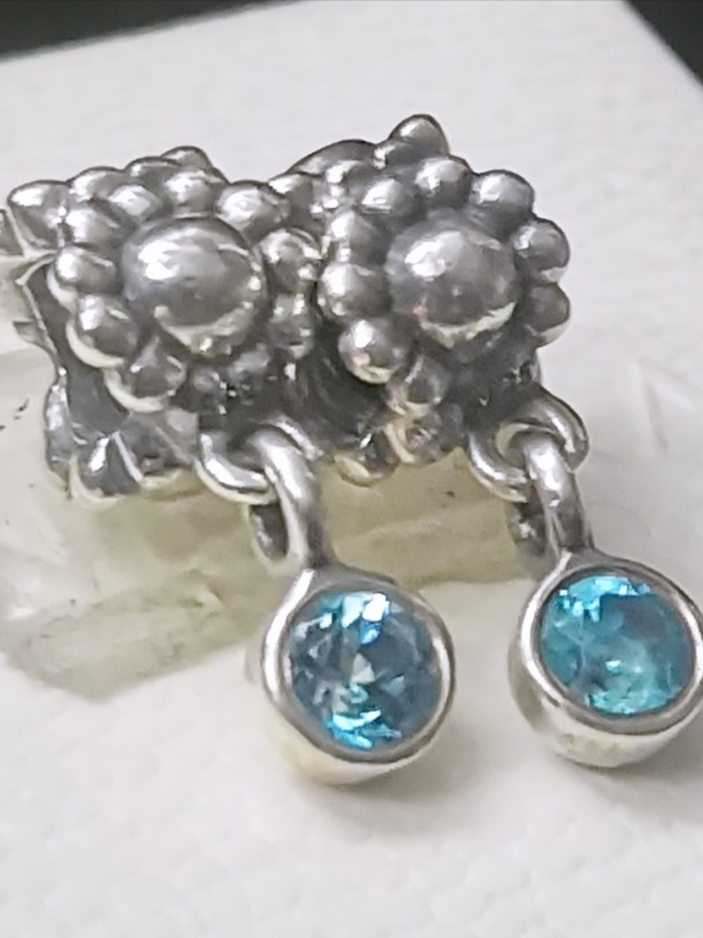 PANDORA SET OF 2 DEW DROP TOPAZ DANGLE EXCELLENT CONDITION FIRM PRICE - Picture 5 of 10